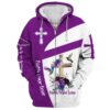 Faith Over Fear Premium Microfleece Zipper Hoodie Front View