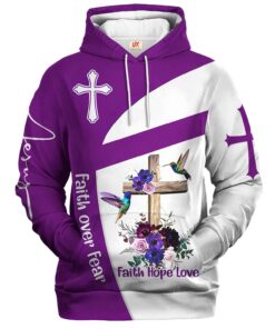 Faith Love Hope Premium Microfleece Hoodie | Christian Apparel